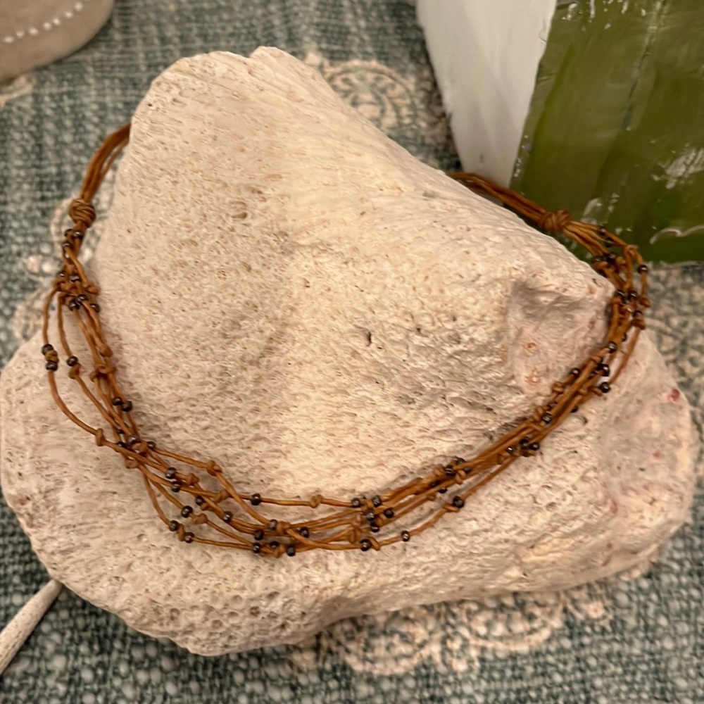 Brown Multi strand Beaded Necklace